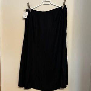 Croft & Barrow side zip 100% rayon black midi skirt new with tags size 12
